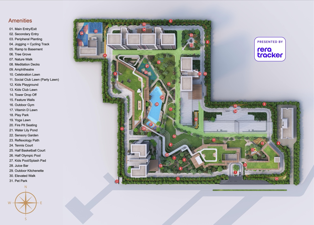 Birla Arika – master layout plan with amenities legend